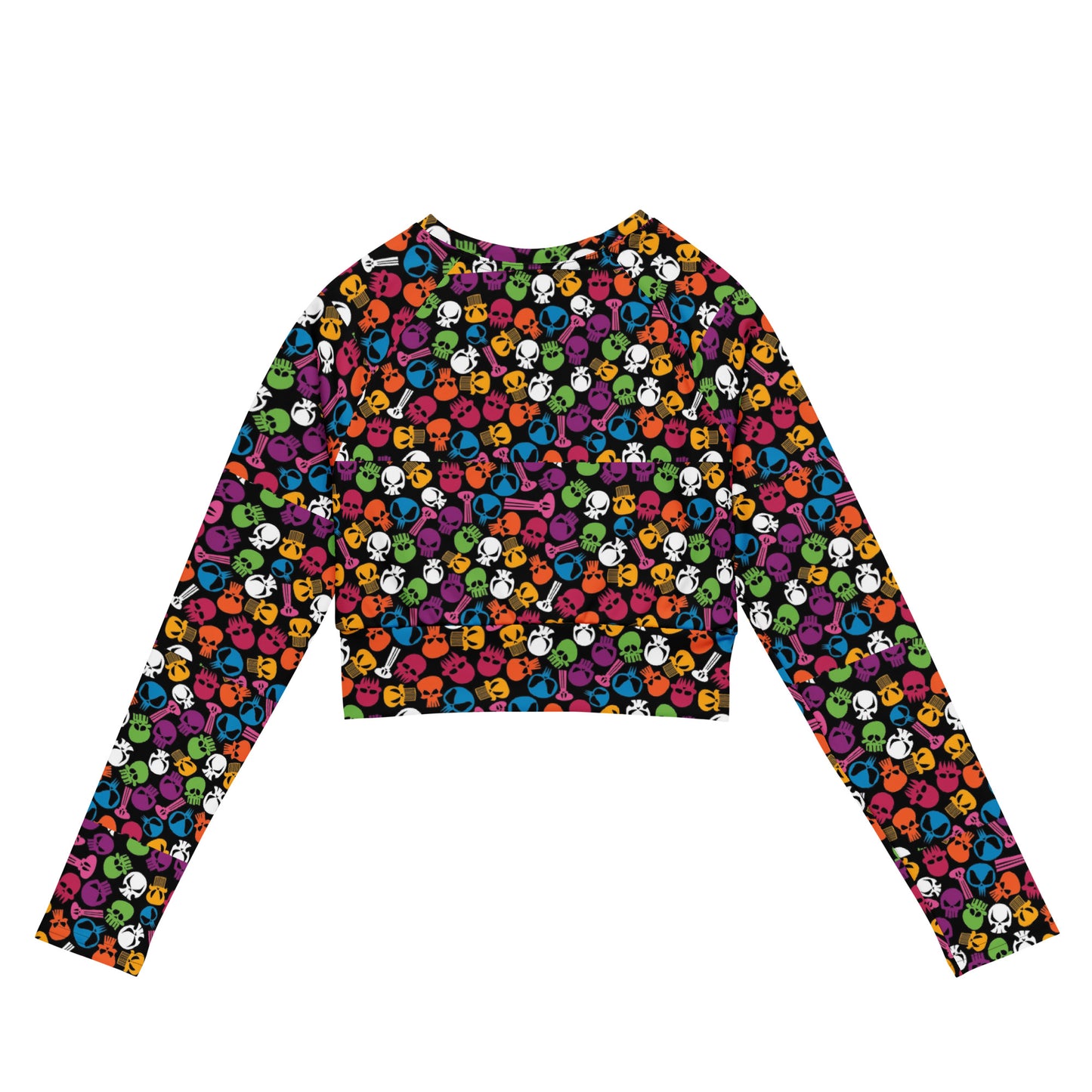 Tipsy Rebel Fruity Skulls long-sleeve crop top