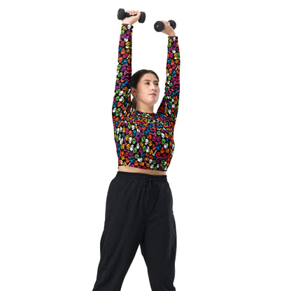 Tipsy Rebel Fruity Skulls long-sleeve crop top