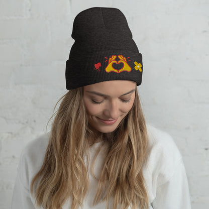 Hug Kisses Sign Of Love Cuffed Beanie