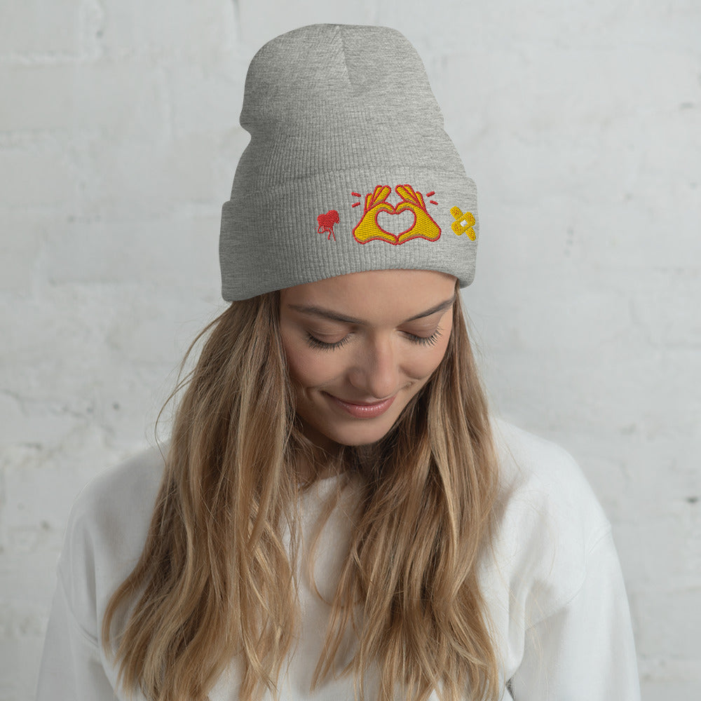 Hug Kisses Sign Of Love Cuffed Beanie