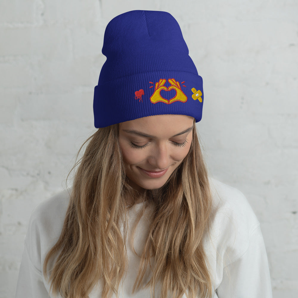 Hug Kisses Sign Of Love Cuffed Beanie