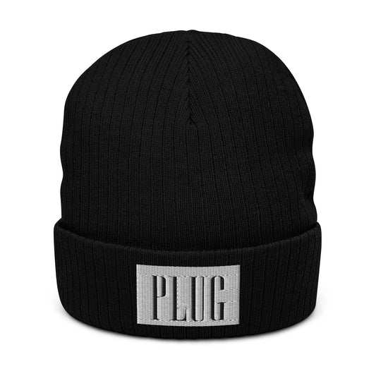 Plug Ribbed knit beanie