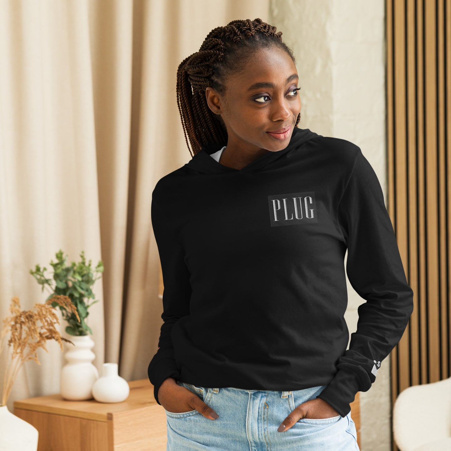 Plug Hooded long-sleeve tee