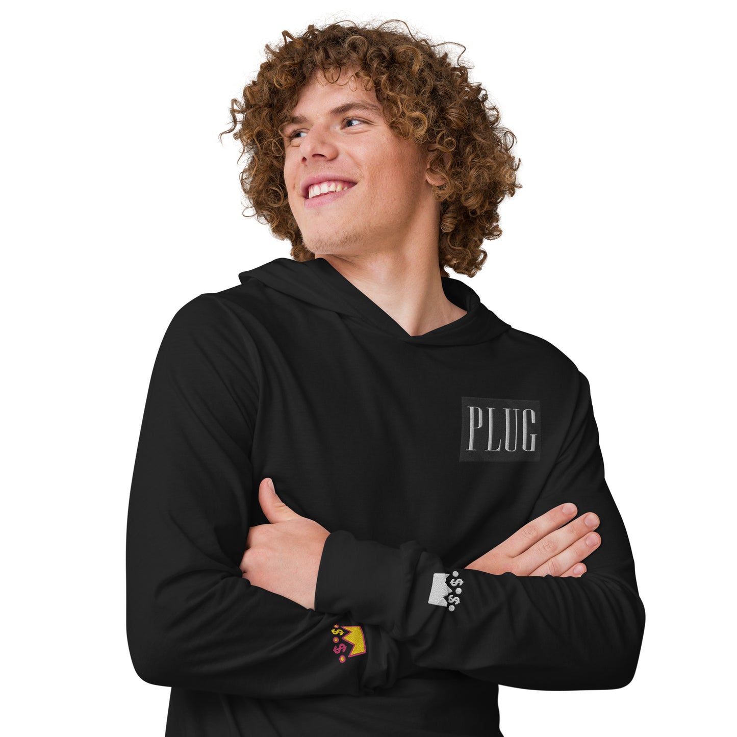 Plug Hooded long-sleeve tee