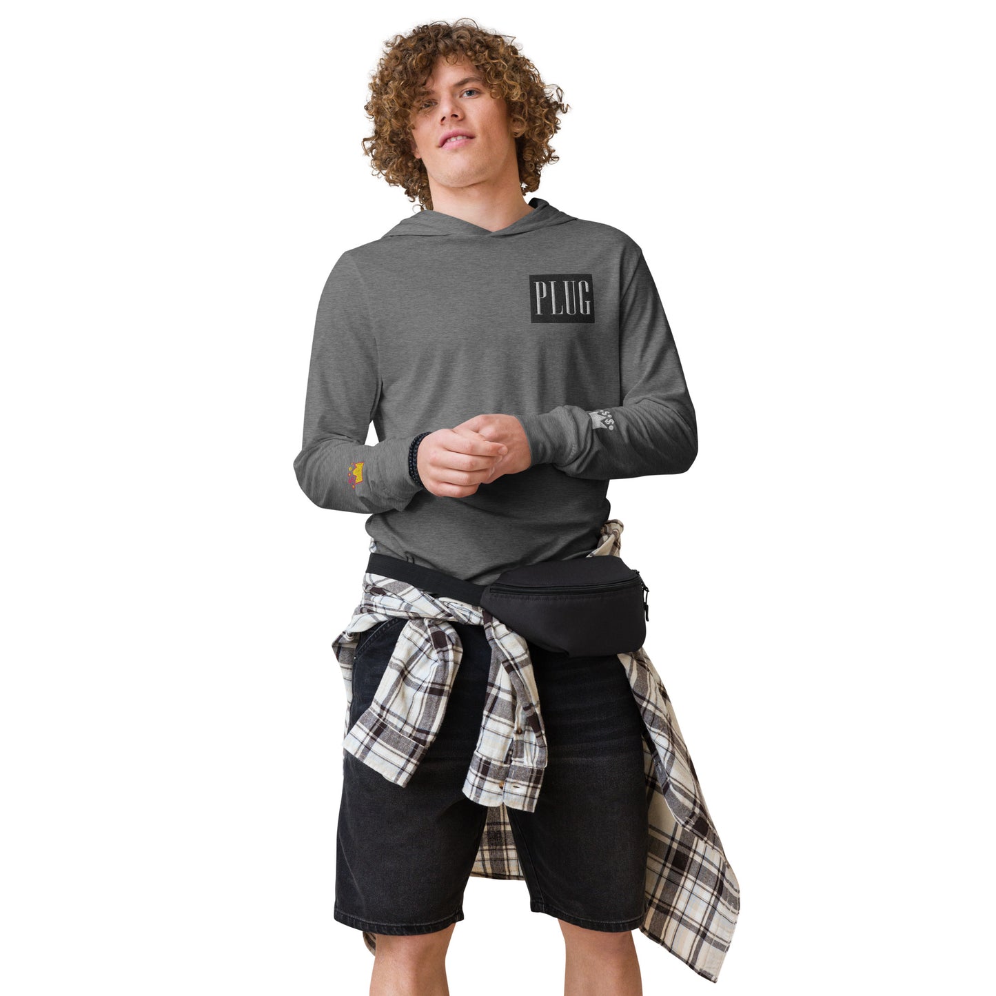 Plug Hooded long-sleeve tee