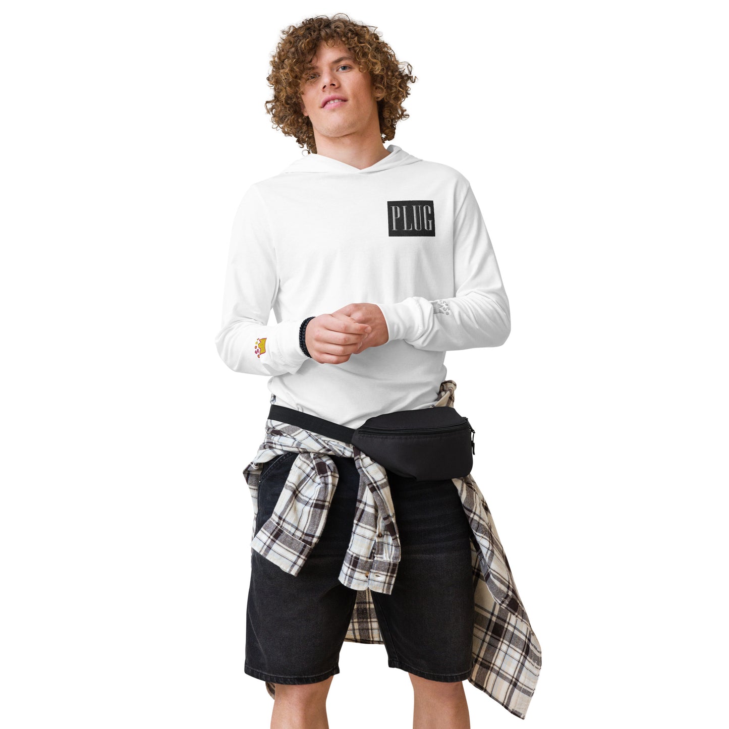 Plug Hooded long-sleeve tee