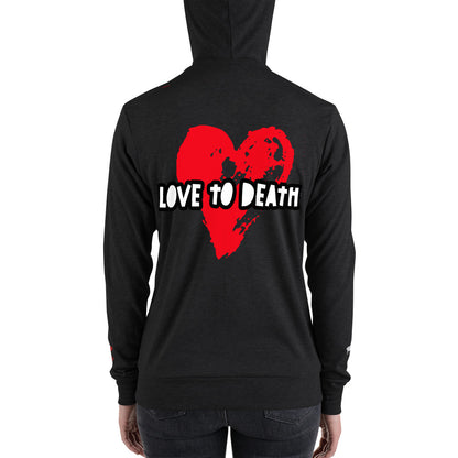 Tipsy Rebel Love to Death Unisex zip hoodie