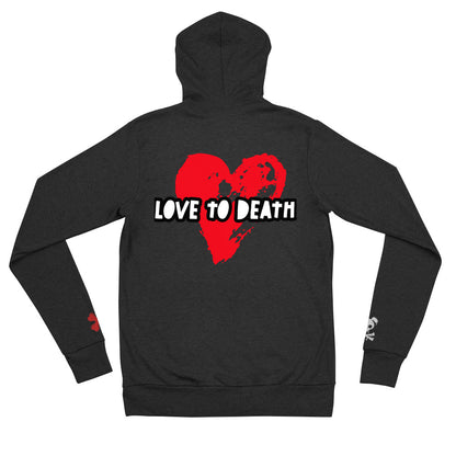 Tipsy Rebel Love to Death Unisex zip hoodie