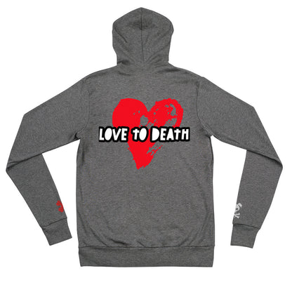 Tipsy Rebel Love to Death Unisex zip hoodie