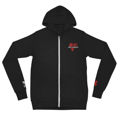 Tipsy Rebel Love to Death Unisex zip hoodie