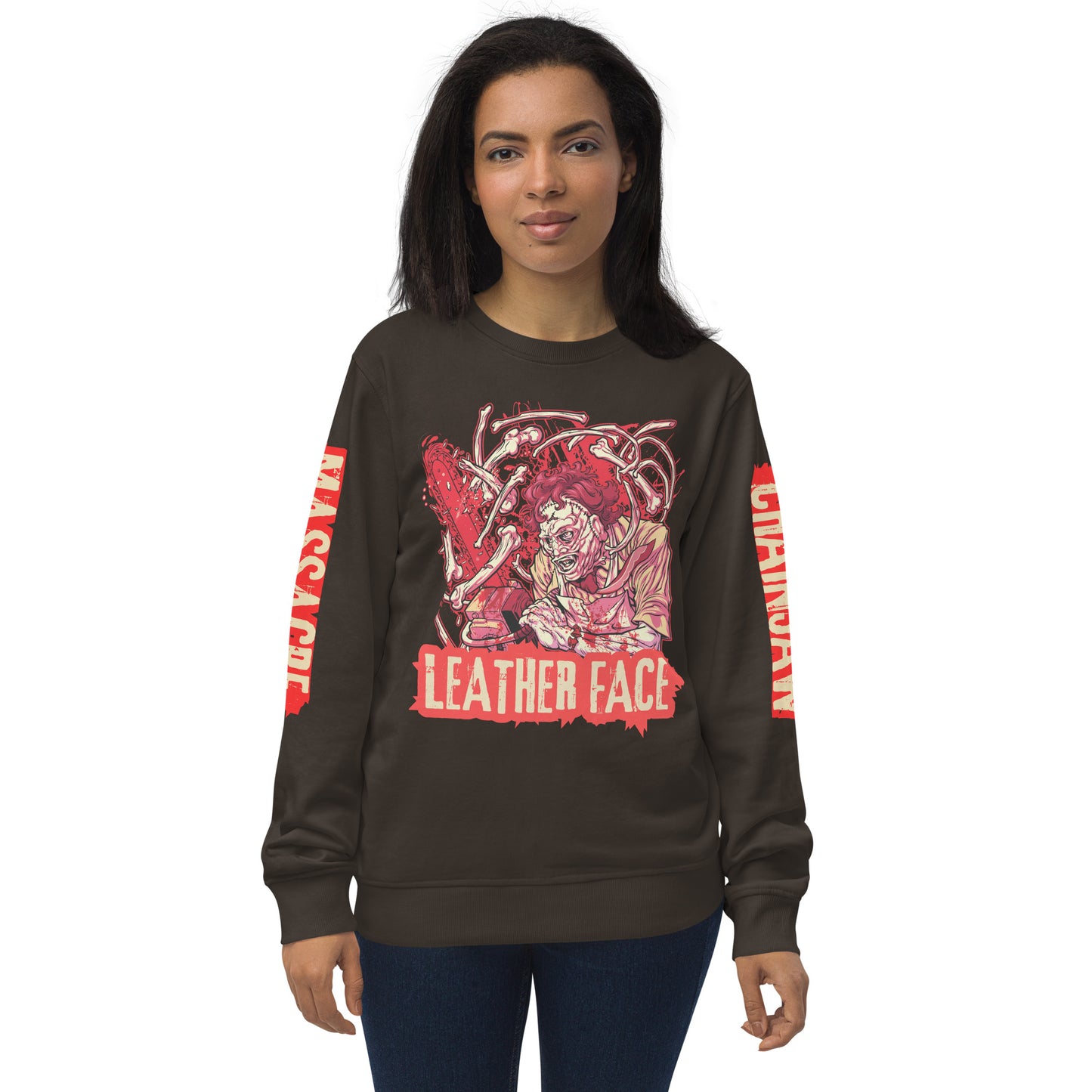 Leather Face Unisex organic sweatshirt