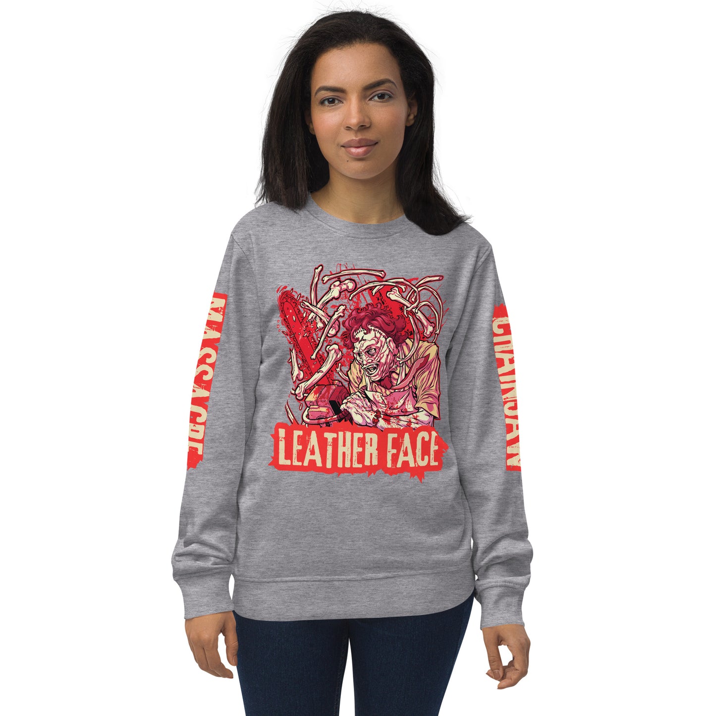 Leather Face Unisex organic sweatshirt